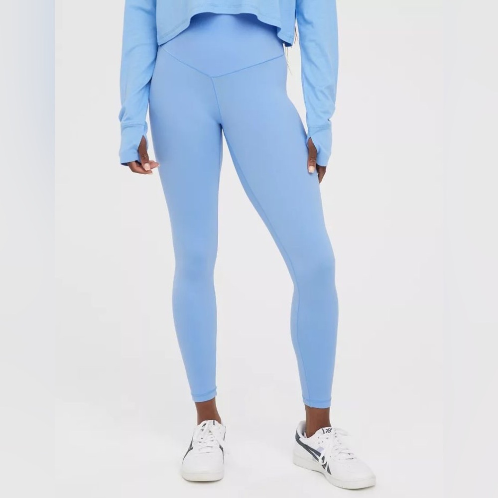 Aerie/Offline Real Me Leggings in baby blue color. Size small!